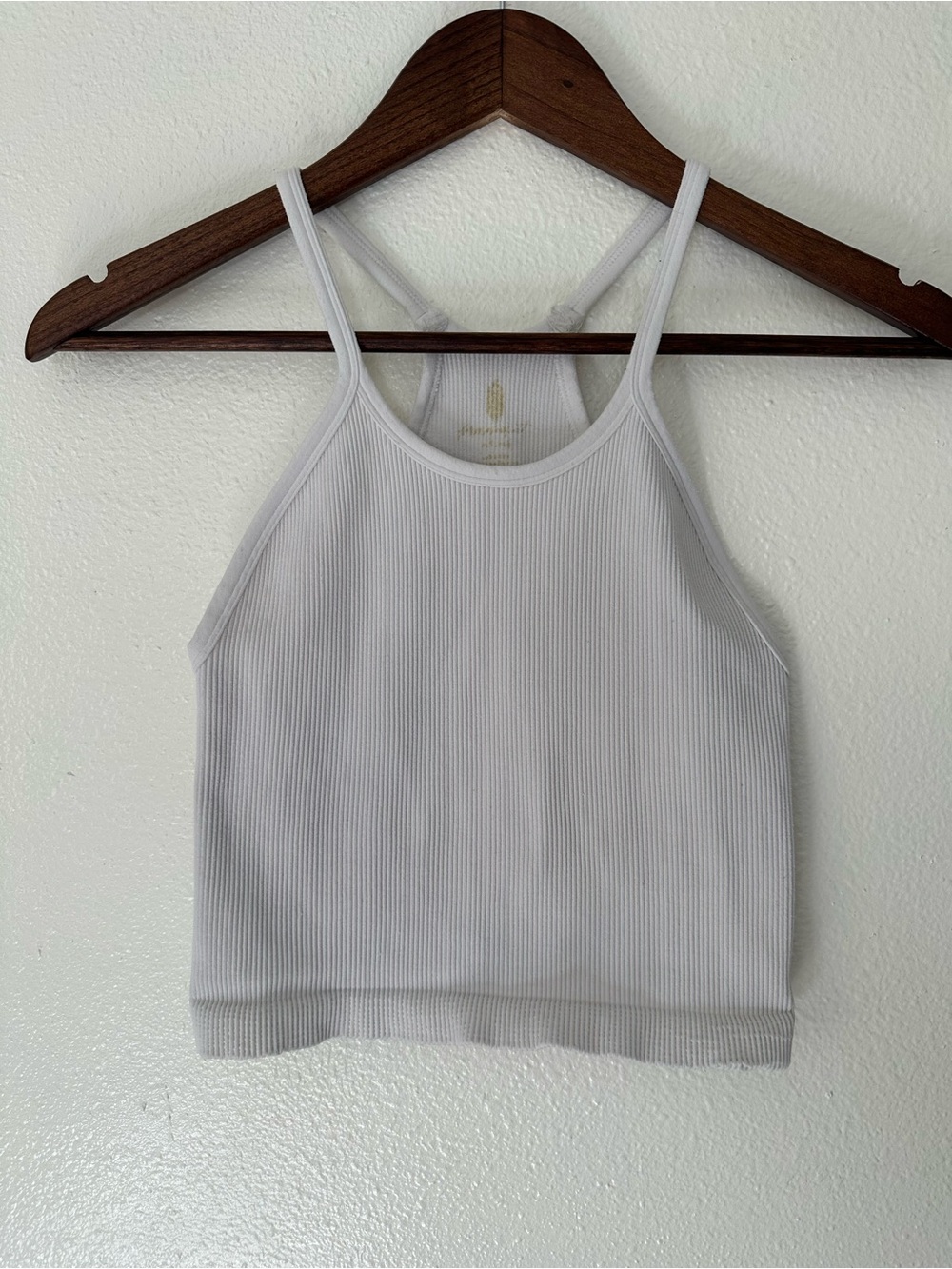 FP Movement White Ribbed Crop Tank Top